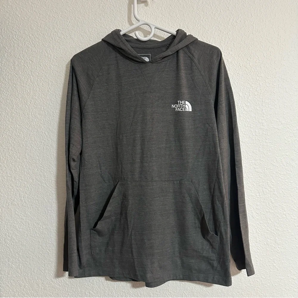 North Face Hooded Shirt Pullover Men S Heather Gray Performance Hike Run Outdoor